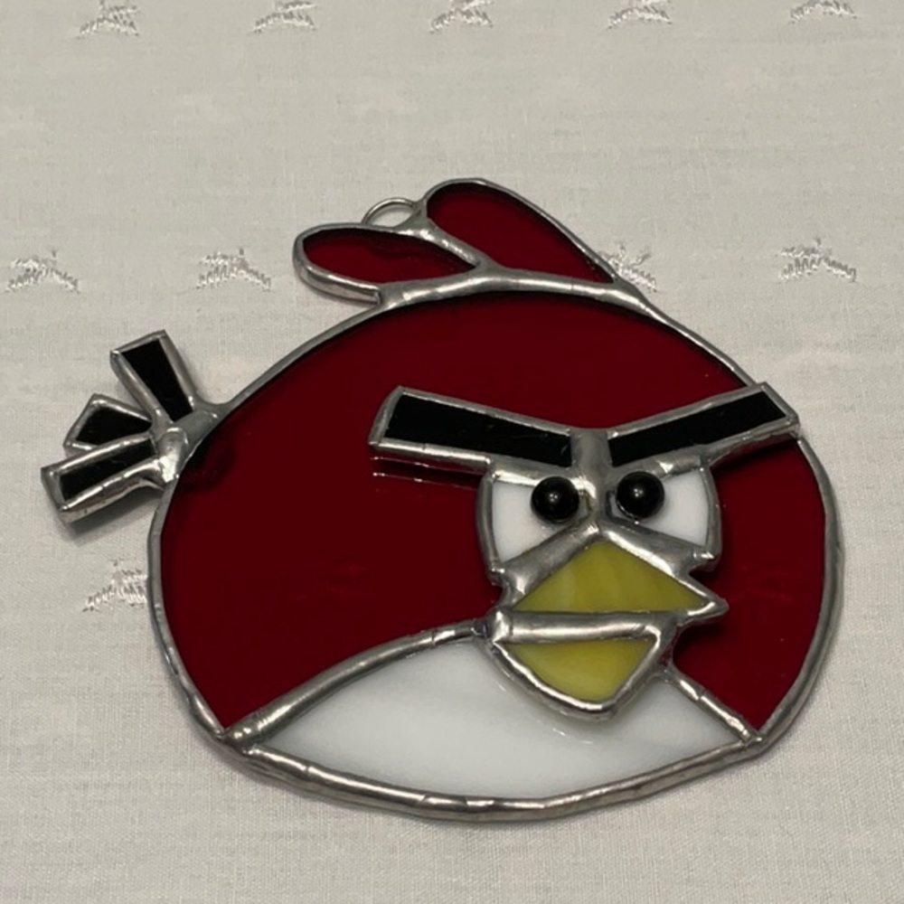 Angry Bird Red Stained Glass with Hanger